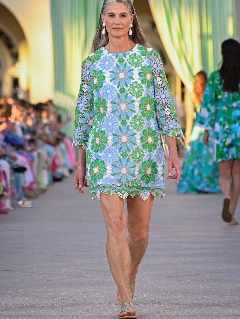 NWT Lilly Pulitzer Jouri 3/4 Sleeve Lace Dress Putting Green Sunshine Tile Lace - Picture 7 of 14